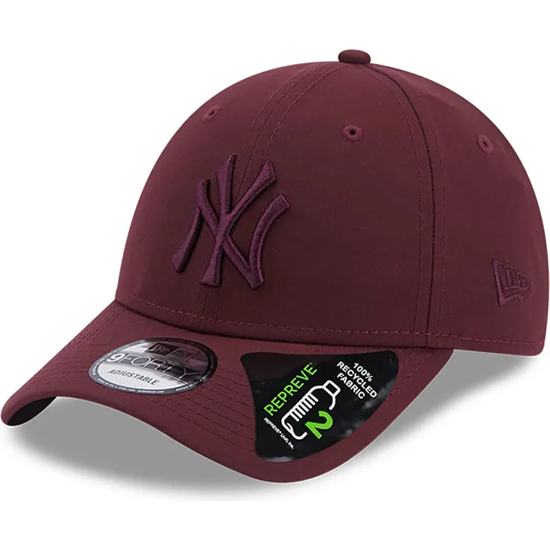 kepsar-curva-rod-justerbart-band-granate-granate-9forty-repreve-fran-new-york-yankees-mlb-av-new-era
