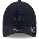 new-era-curved-brim-navy-blue-logo-9forty-repreve-new-york-yankees-mlb-navy-blue-adjustable-cap