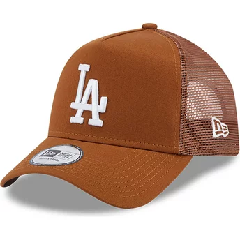 New Era A Frame League Essential Los Angeles Dodgers MLB Brown Trucker Hat