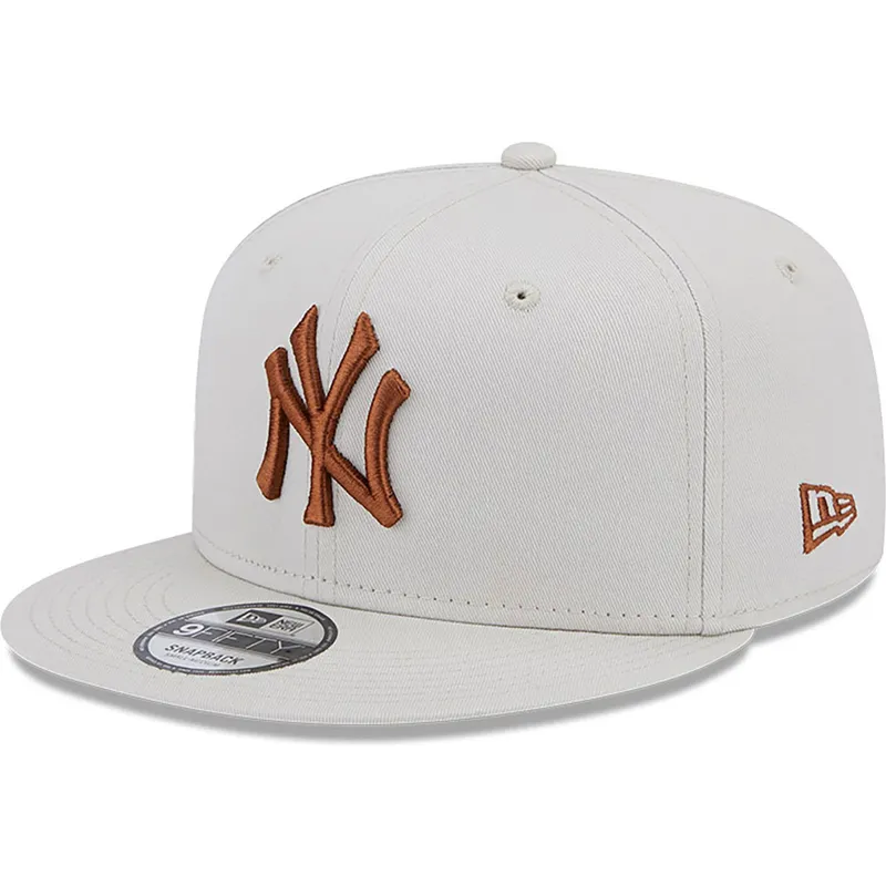 kepsar-plana-beige-snapback-marron-9fifty-league-essential-fran-new-york-yankees-mlb-av-new-era