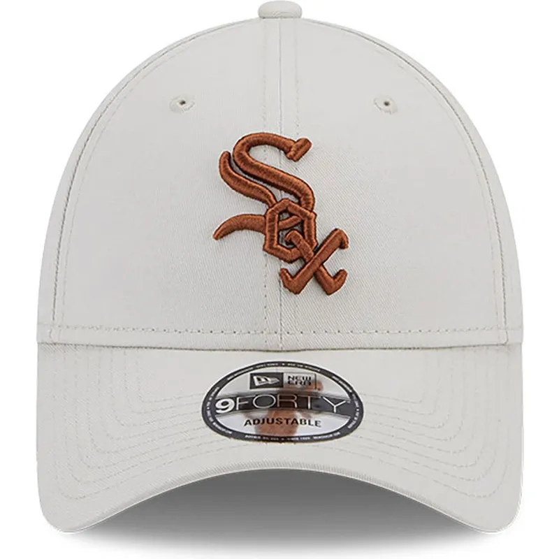 kepsar-curva-beige-justerbart-band-marron-9forty-league-essential-fran-chicago-white-sox-mlb-av-new-era