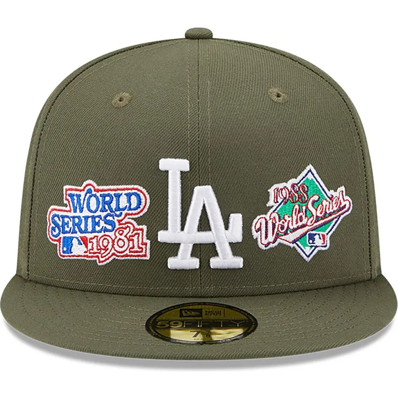 kepsar-plana-gron-justerad-59fifty-world-series-fran-los-angeles-dodgers-mlb-av-new-era