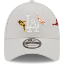 beige-justerbar-9forty-koi-fish-los-angeles-dodgers-mlb-keps-med-bojd-skarm-fran-new-era