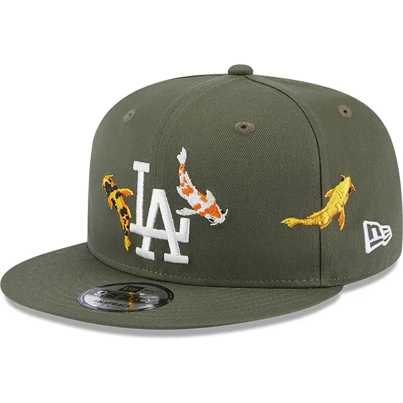 kepsar-plana-gron-snapback-9fifty-koi-fish-fran-los-angeles-dodgers-mlb-av-new-era
