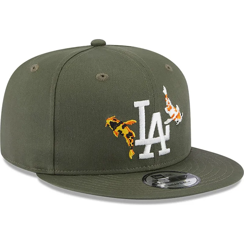 kepsar-plana-gron-snapback-9fifty-koi-fish-fran-los-angeles-dodgers-mlb-av-new-era