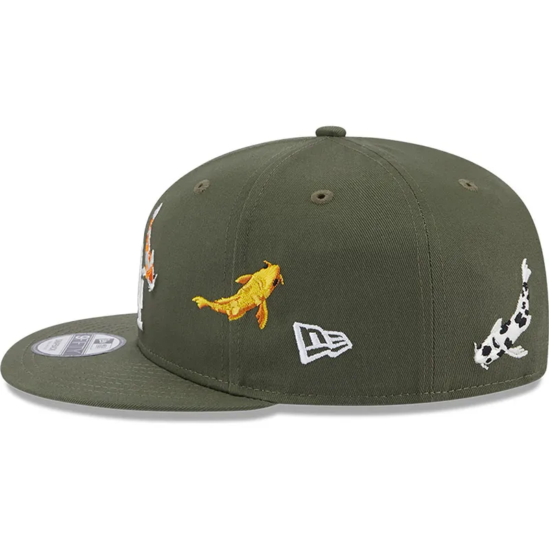 kepsar-plana-gron-snapback-9fifty-koi-fish-fran-los-angeles-dodgers-mlb-av-new-era