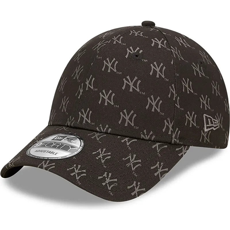 svart-justerbar-kurvad-keps-9forty-monogram-fran-new-york-yankees-mlb-av-new-era