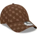 kepsar-curva-brun-justerbart-band-9forty-monogram-fran-new-york-yankees-mlb-av-new-era