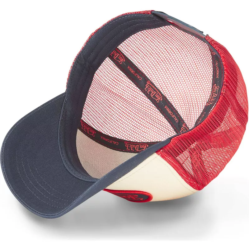 von-dutch-cla5-beige-red-and-navy-blue-trucker-hat