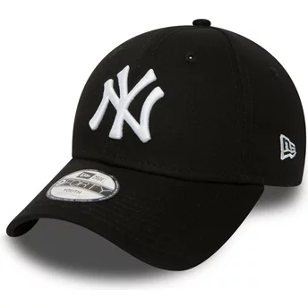 Justerbar svart böjd keps för pojke 9FORTY Essential från New York Yankees MLB av New Era