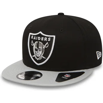 las-vegas-raiders-nfl-new-era-9fifty-cotton-block-gra-platt-snapback-keps