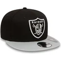 las-vegas-raiders-nfl-new-era-9fifty-cotton-block-gra-platt-snapback-keps