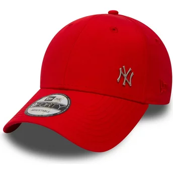 Justerbar röd kurvad keps 9FORTY Flawless Logo från New York Yankees MLB av New Era