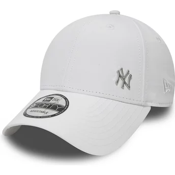 New Era Curved Brim 9FORTY Flawless Logo New York Yankees MLB White Adjustable Cap