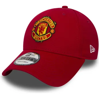 Manchester United Football Club New Era 9FORTY Essential justerbar röd böjd keps