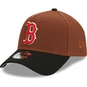 kepsar-curva-brun-snapback-9forty-a-frame-harvest-fran-boston-red-sox-mlb-av-new-era