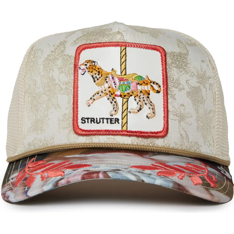 beige-och-flerfargad-leopard-trucker-keps-strutter-quid-glorier-carousel-the-farm-fran-goorin-bros