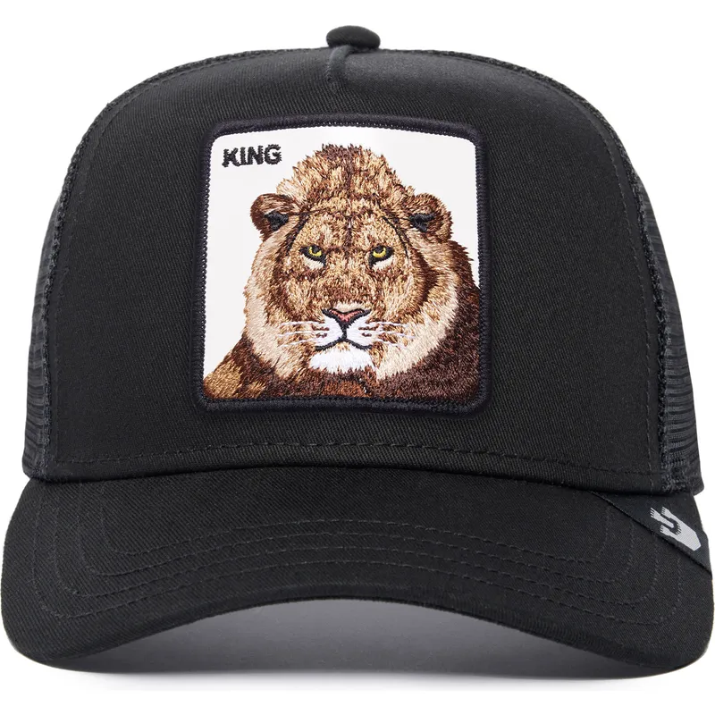 svart-trucker-keps-lejon-the-king-lion-the-farm-fran-goorin-bros