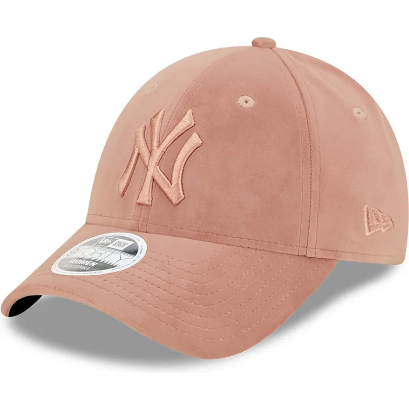 rosa-justerbar-bojd-keps-med-rosa-logotyp-for-kvinnor-9forty-velour-new-york-yankees-mlb-fran-new-era