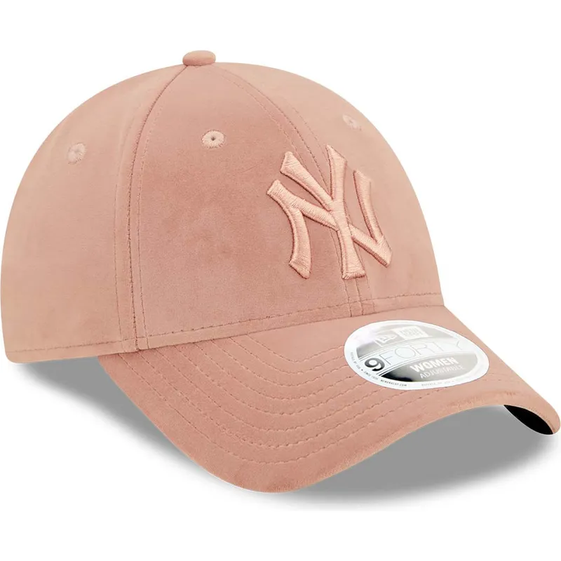 rosa-justerbar-bojd-keps-med-rosa-logotyp-for-kvinnor-9forty-velour-new-york-yankees-mlb-fran-new-era