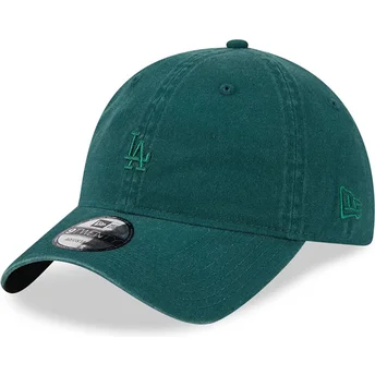 Justerbar grön böjd keps med grön 9TWENTY Mini Logo för Los Angeles Dodgers MLB från New Era