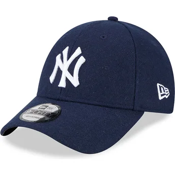 Justerbar marinblå 9FORTY Essential Melton Wool-keps från New York Yankees MLB av New Era