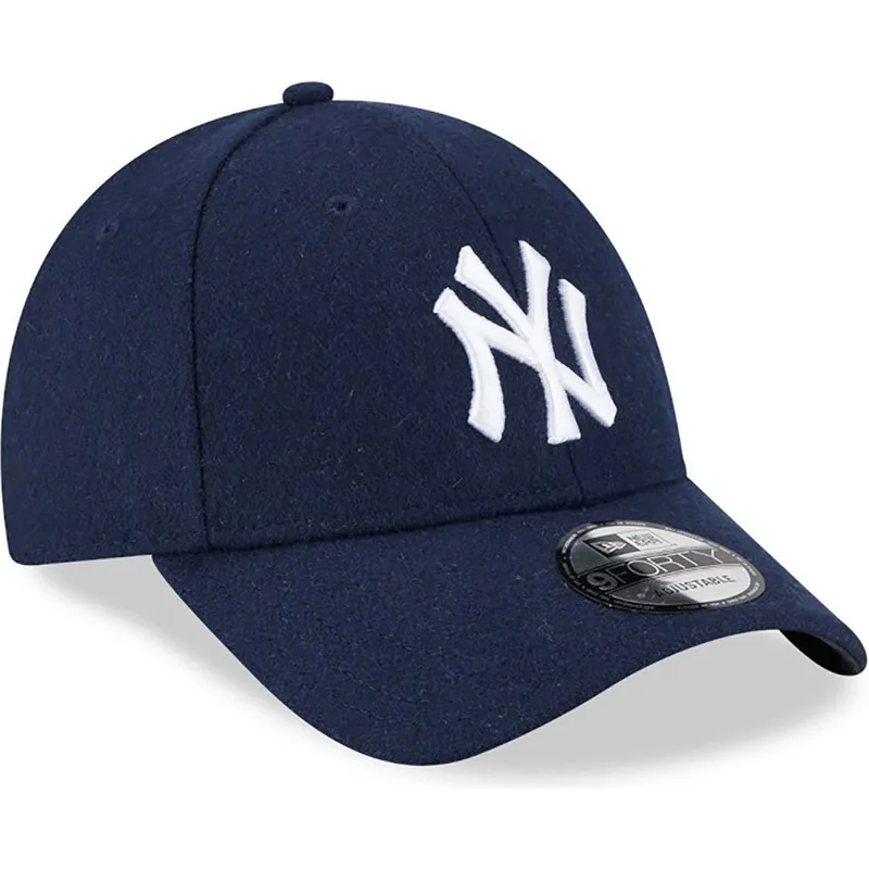 kepsar-curva-marinbla-justerbart-band-9forty-essential-melton-wool-fran-new-york-yankees-mlb-av-new-era