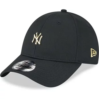 Justerbar svart böjd keps 9FORTY Pin från New York Yankees MLB av New Era