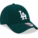 new-era-curved-brim-9forty-essential-melton-wool-los-angeles-dodgers-mlb-green-adjustable-cap