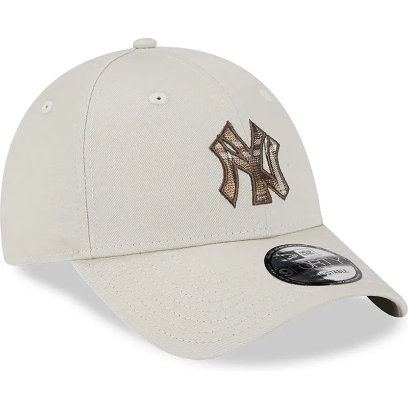 bojd-beige-justerbar-keps-9forty-check-infill-fran-new-york-yankees-mlb-av-new-era