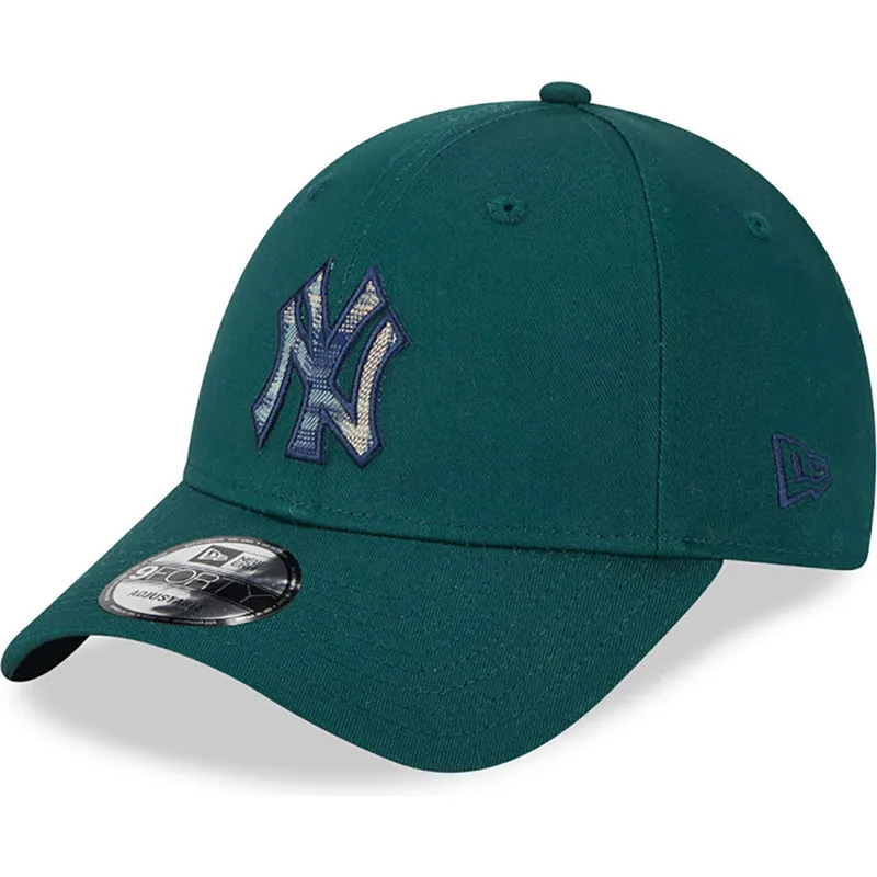 kepsar-curva-gron-justerbart-band-9forty-check-infill-fran-new-york-yankees-mlb-av-new-era