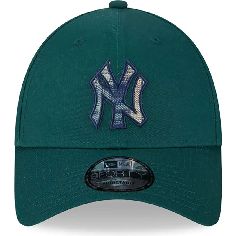 kepsar-curva-gron-justerbart-band-9forty-check-infill-fran-new-york-yankees-mlb-av-new-era