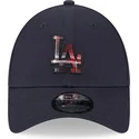 marinbla-bojd-justerbar-keps-9forty-check-infill-fran-los-angeles-dodgers-mlb-av-new-era