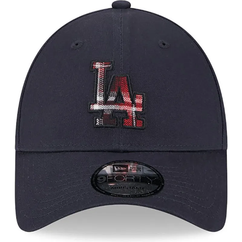 marinbla-bojd-justerbar-keps-9forty-check-infill-fran-los-angeles-dodgers-mlb-av-new-era