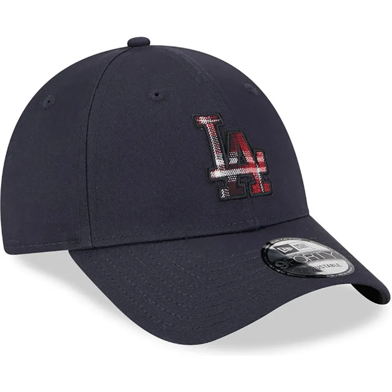 marinbla-bojd-justerbar-keps-9forty-check-infill-fran-los-angeles-dodgers-mlb-av-new-era