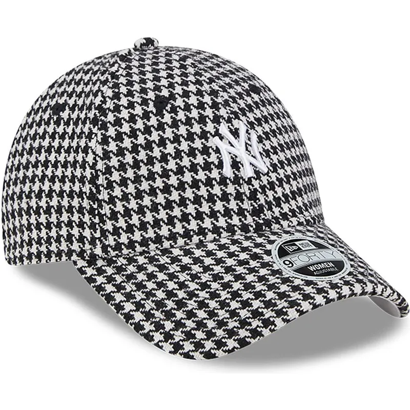 kepsar-curva-svart-justerbart-band-9forty-houndstooth-fran-new-york-yankees-mlb-av-new-era
