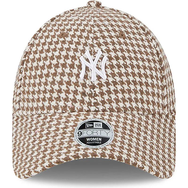 kepsar-curva-brun-justerbart-band-9forty-houndstooth-fran-new-york-yankees-mlb-av-new-era