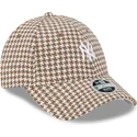 kepsar-curva-brun-justerbart-band-9forty-houndstooth-fran-new-york-yankees-mlb-av-new-era