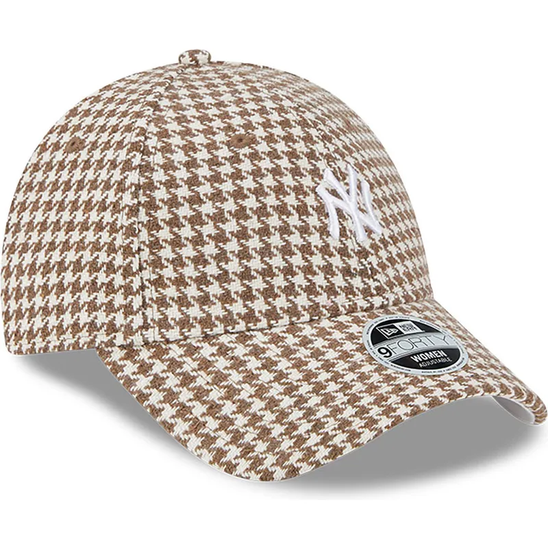kepsar-curva-brun-justerbart-band-9forty-houndstooth-fran-new-york-yankees-mlb-av-new-era