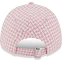 justerbar-rosa-och-vit-kurvad-keps-for-kvinnor-9forty-houndstooth-los-angeles-dodgers-mlb-fran-new-era