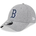 boston-red-sox-mlb-new-era-9forty-essential-melton-wool-justerbar-gra-bojd-keps-med-bla-logotyp