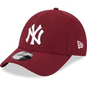 kepsar-curva-rod-justerbart-band-9forty-essential-melton-wool-fran-new-york-yankees-mlb-av-new-era