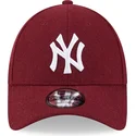 kepsar-curva-rod-justerbart-band-9forty-essential-melton-wool-fran-new-york-yankees-mlb-av-new-era