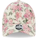 beige-justerbar-keps-med-bojd-skarm-och-rosa-logotyp-for-dam-9forty-floral-cord-av-new-york-yankees-mlb-fran-new-era