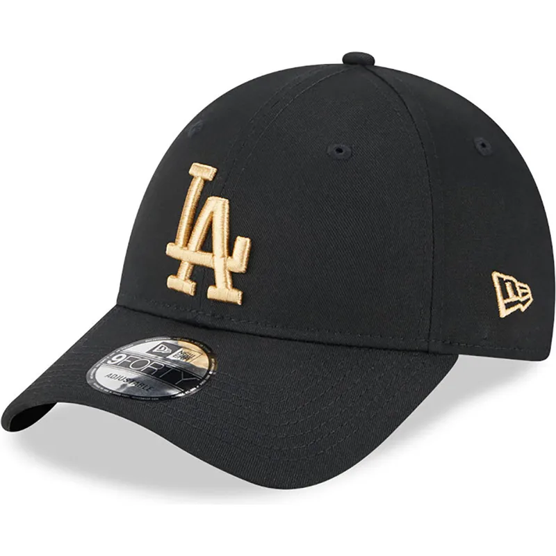 kepsar-curva-svart-justerbart-band-dorado-9forty-league-essential-fran-los-angeles-dodgers-mlb-av-new-era