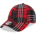 rod-justerbar-bojd-keps-med-svart-logotyp-9forty-check-los-angeles-dodgers-mlb-fran-new-era