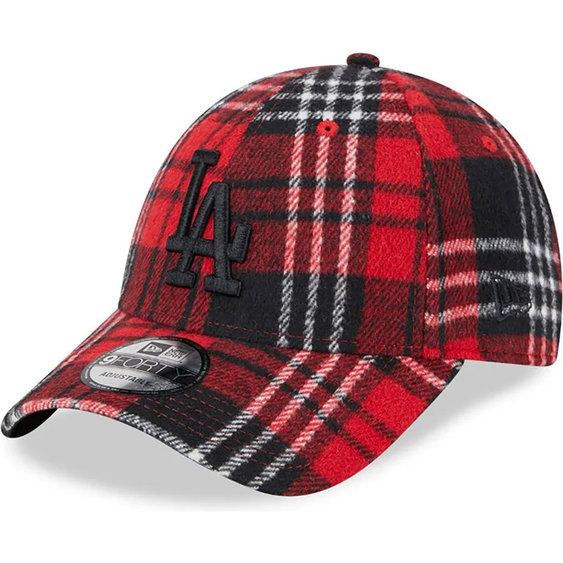 kepsar-curva-rod-justerbart-band-negro-9forty-check-fran-los-angeles-dodgers-mlb-av-new-era
