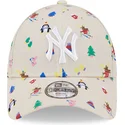 beige-justerbar-bojd-keps-for-barn-9forty-festive-new-york-yankees-mlb-fran-new-era