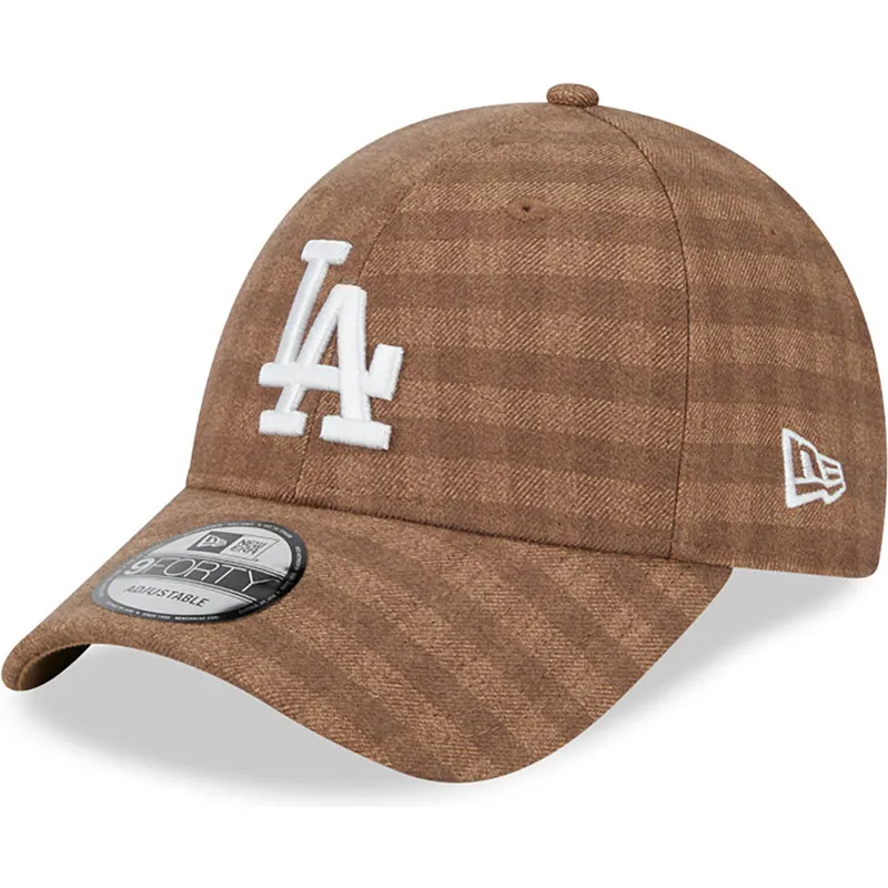 kepsar-curva-brun-justerbart-band-9forty-flannel-fran-los-angeles-dodgers-mlb-av-new-era