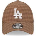 kepsar-curva-brun-justerbart-band-9forty-flannel-fran-los-angeles-dodgers-mlb-av-new-era